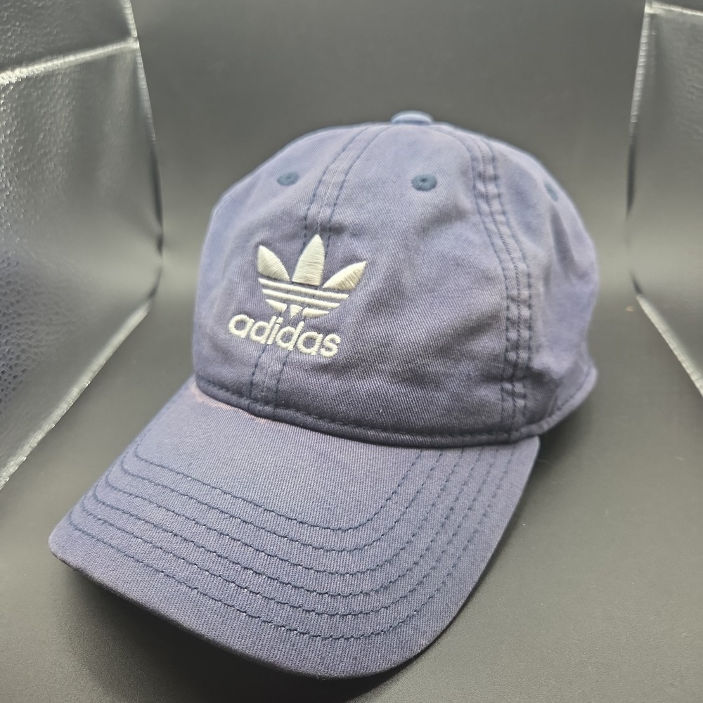 Adidas Originals Trefoil Logo Hat Navy Blue Strapback Baseball Cap Mens OSFM‎